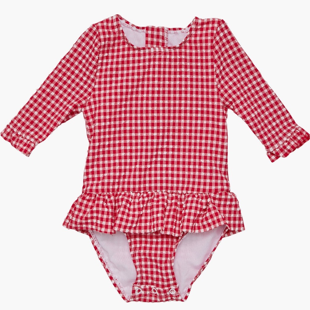 Snapper Rock Picnic Party Long-Sleeve One-Piece Surf Swimsuit